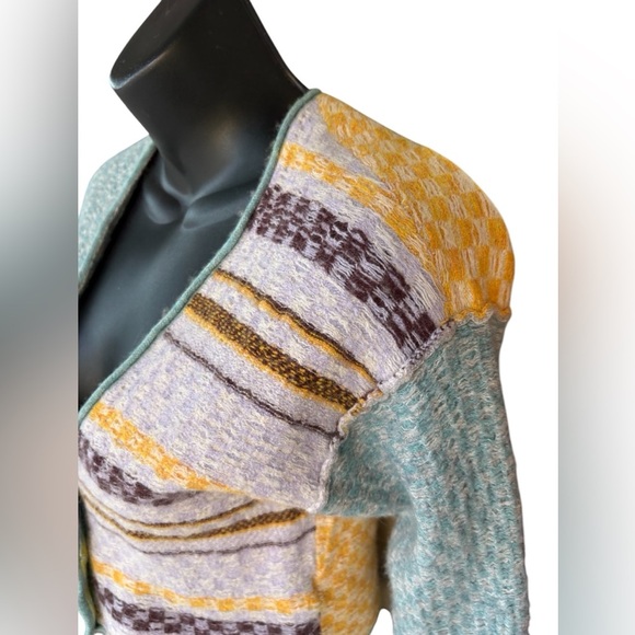 Free People women’s multicolor Ready Set Go Cardigan cropped sweater sz XS used - Picture 5 of 11